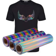 Rainbow Foil Holographic vynile PET Heat Transfer Vinyl Film for custom Clothing